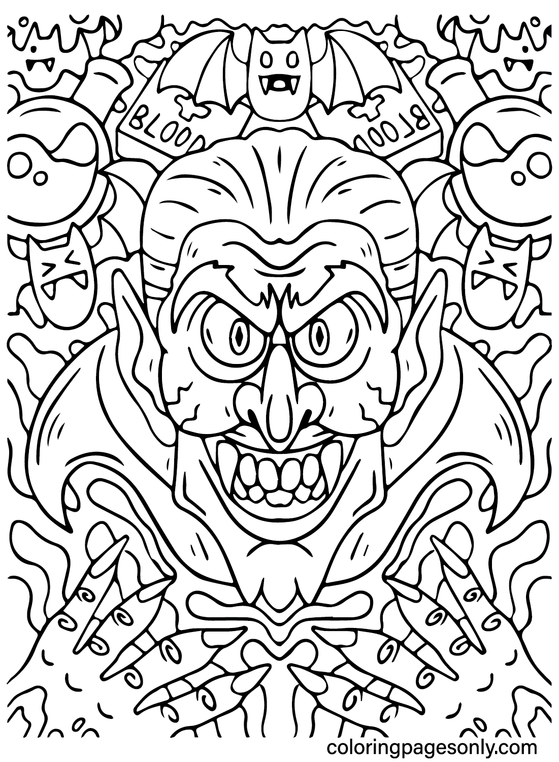 Scary Halloween Coloring Sheet Free Printable Coloring Pages