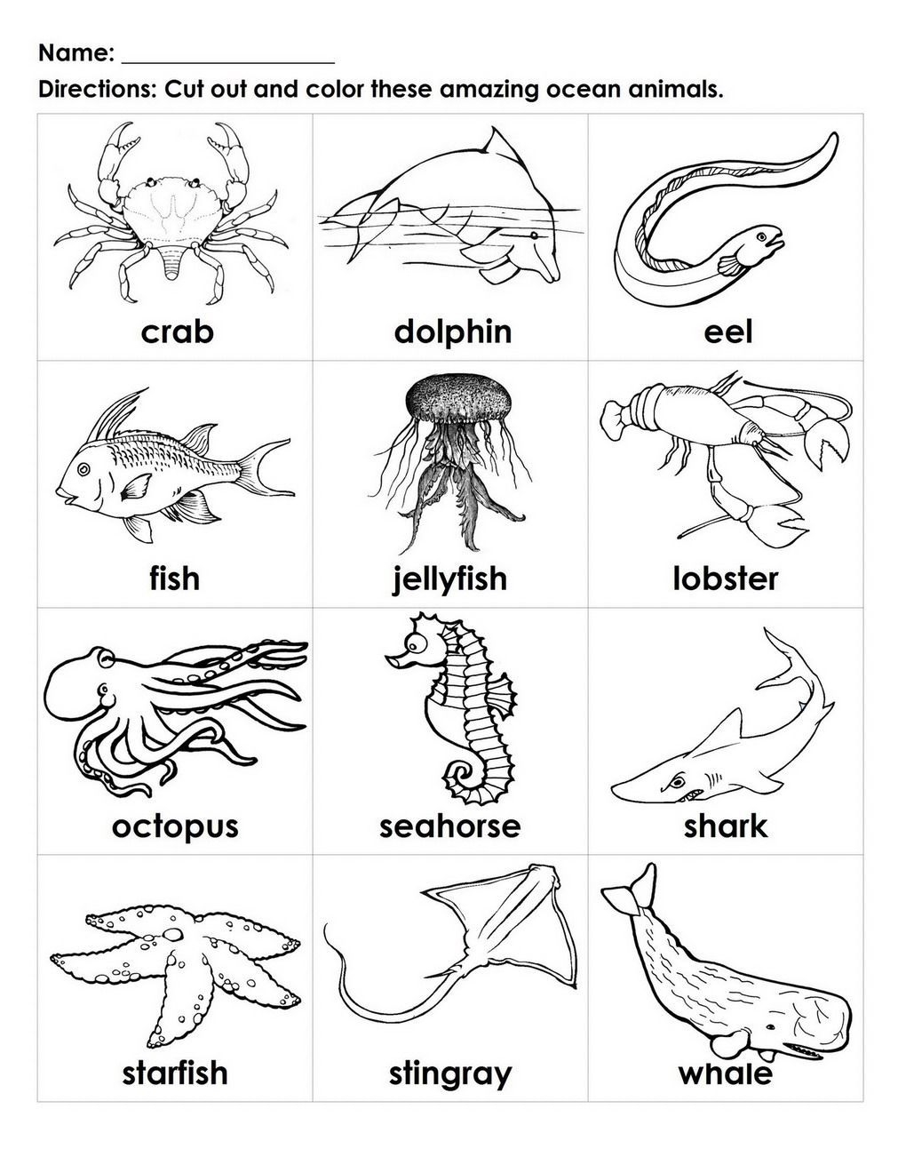 Sea Animal Printables Ocean Coloring Pages Sea Animal Printables Ocean Coloring Pages