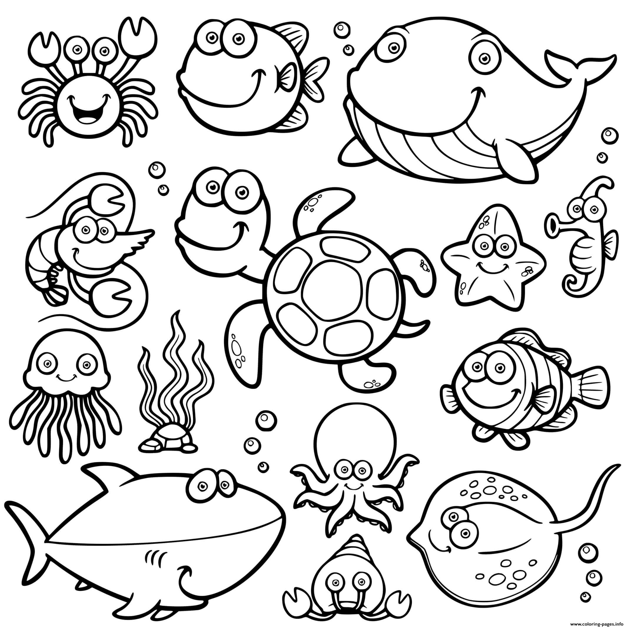 ocean animals coloring pages free printable ocean animals coloring pages free printable