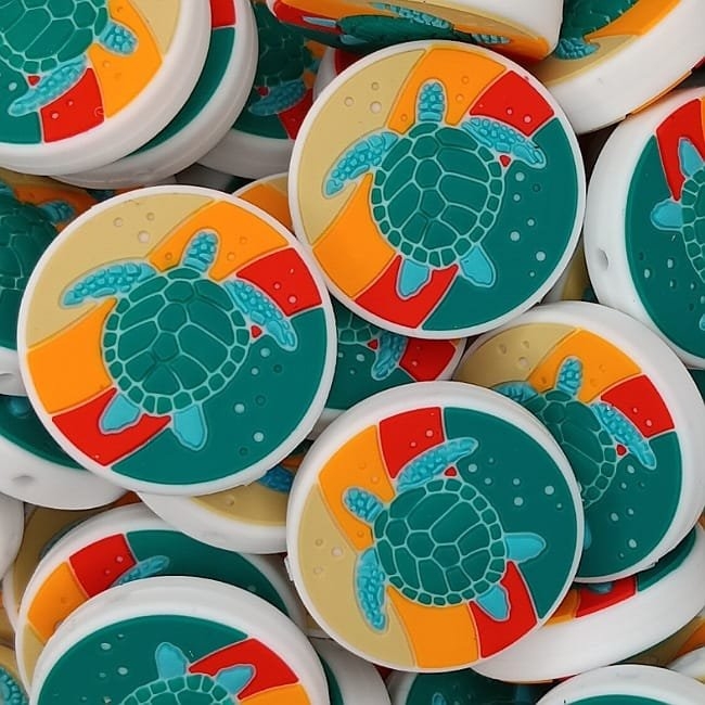 Sea Turtle Colors Silicone Focal Bead Georgia Bead Company