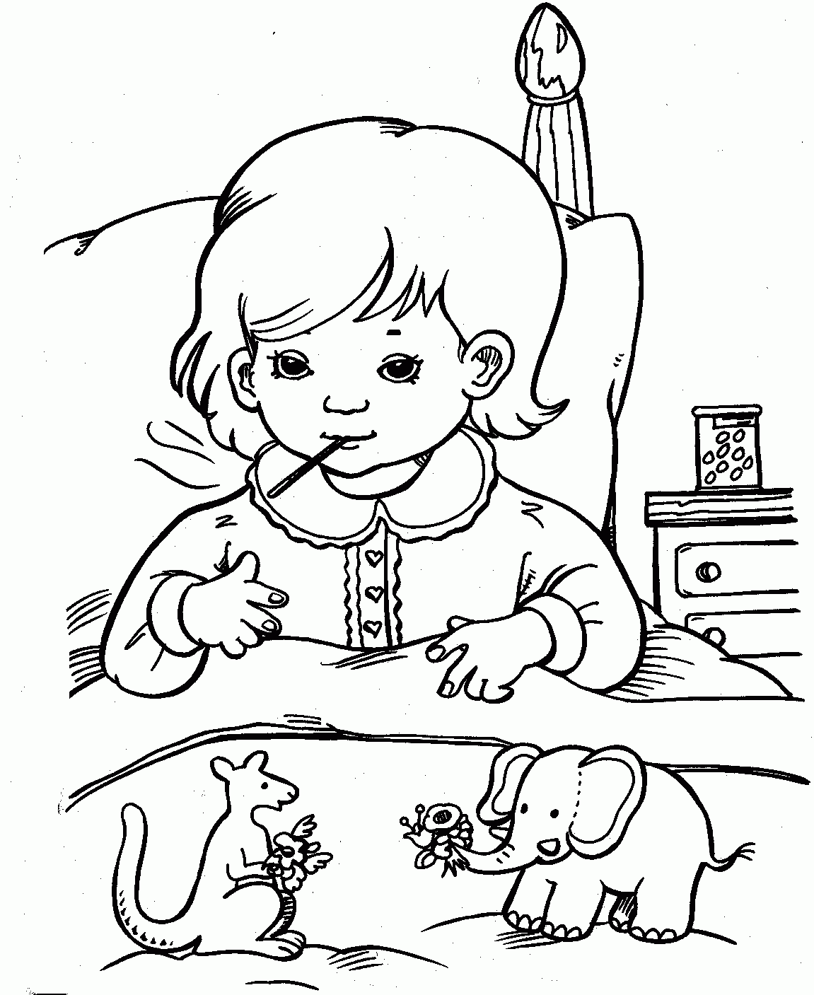 Sick Child Coloring Pages Coloring Home Sick Child Coloring Pages Coloring Home