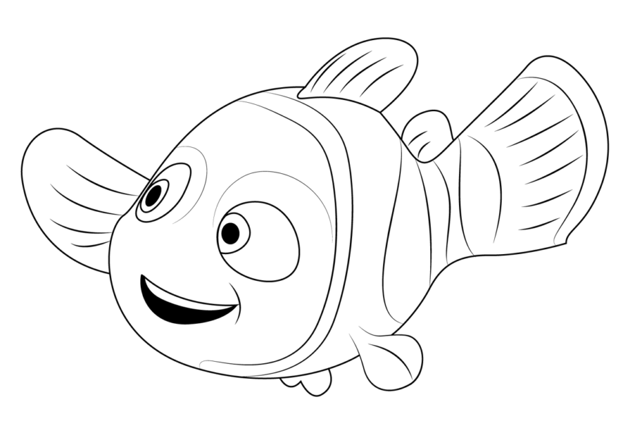 Smiling Nemo Coloring Page For Kids Free Finding Nemo Printable
