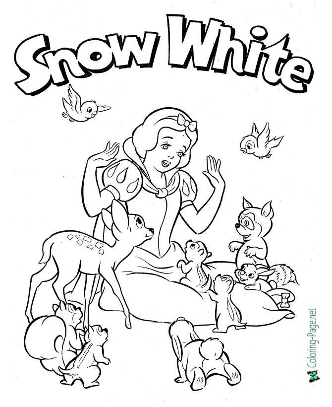 Snow White Coloring Page 01 Fairy Tale Snow White Coloring Page 01 Fairy Tale