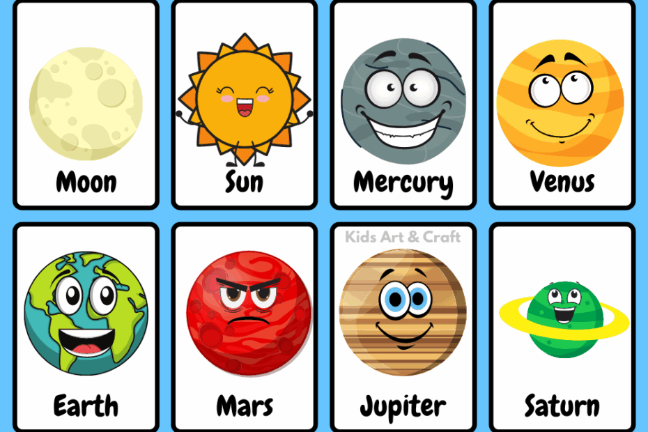 Solar System Flashcards For Kids Kids Art Craft