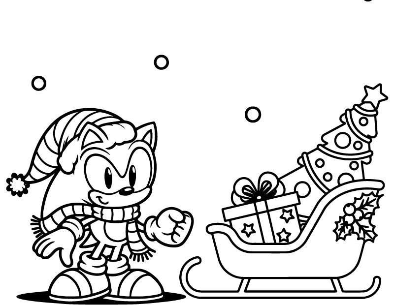 Sonic Christmas Coloring Sheet Free