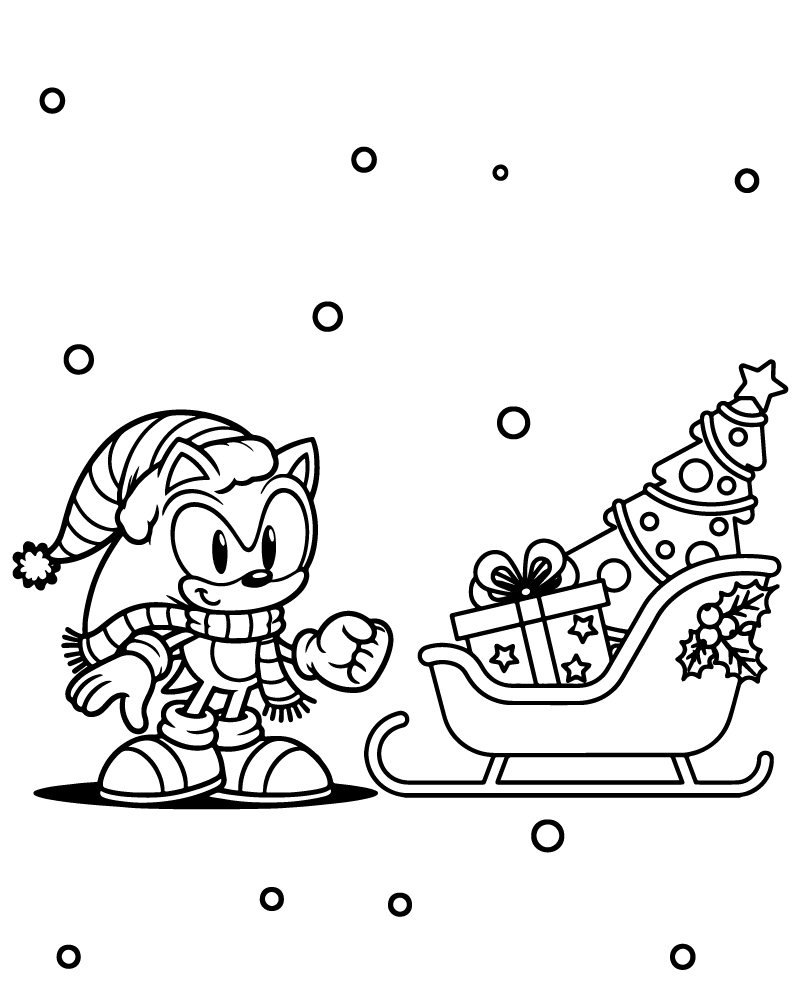 Sonic Christmas Coloring Sheet Free Sonic Christmas Coloring Sheet Free