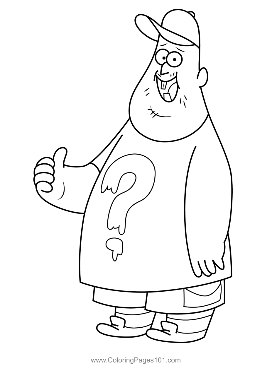 Soos Ramirez Gravity Falls Coloring Page For Kids Free Gravity Falls 