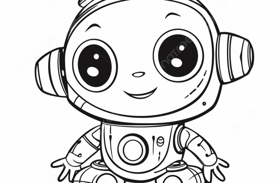 Space Robot Coloring Page Kids Coloring Pages Outline Sketch Drawing