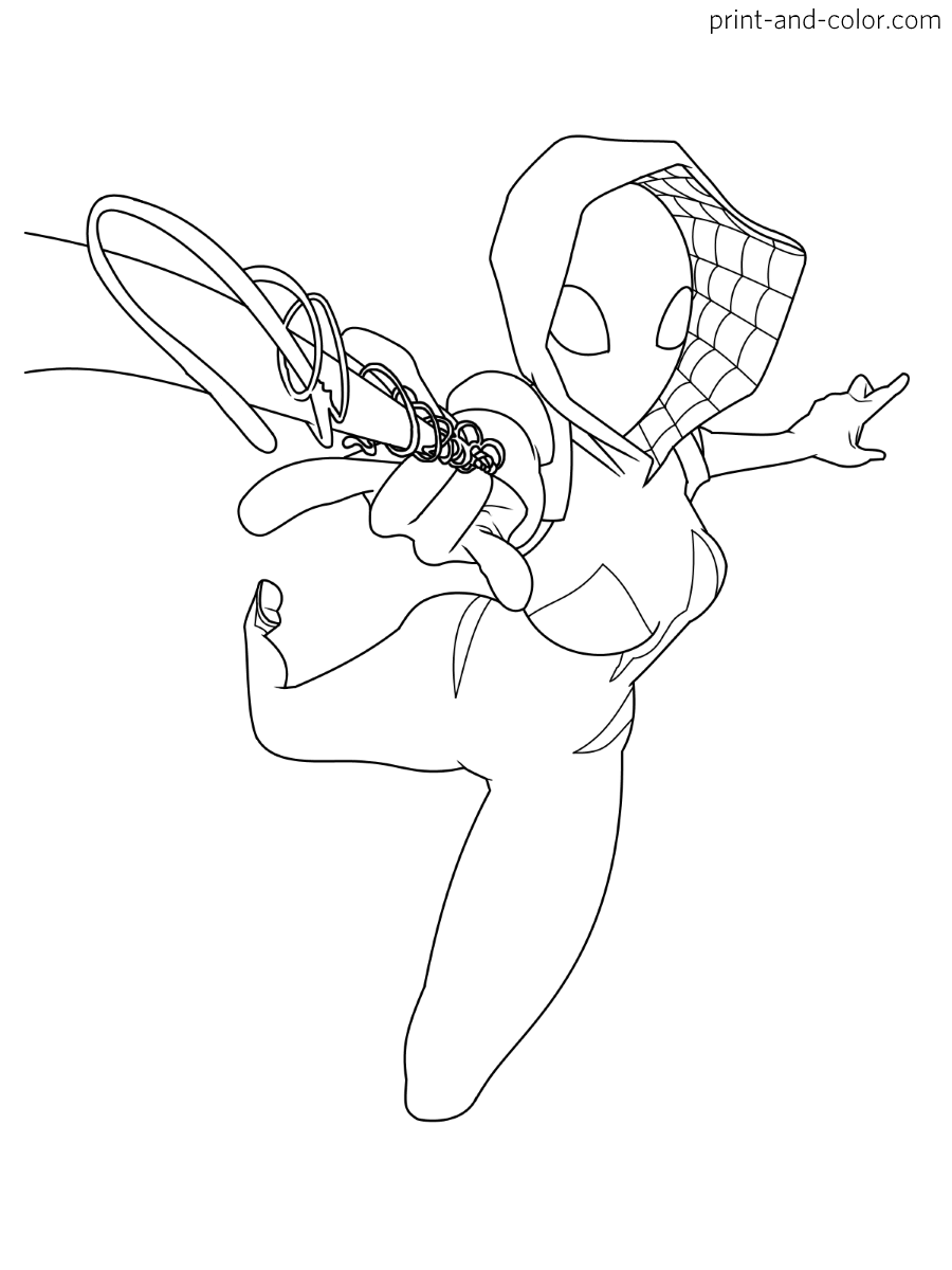 Spider Gwen Coloring Pages Coloring Nation Spider Gwen Coloring Pages Coloring Nation
