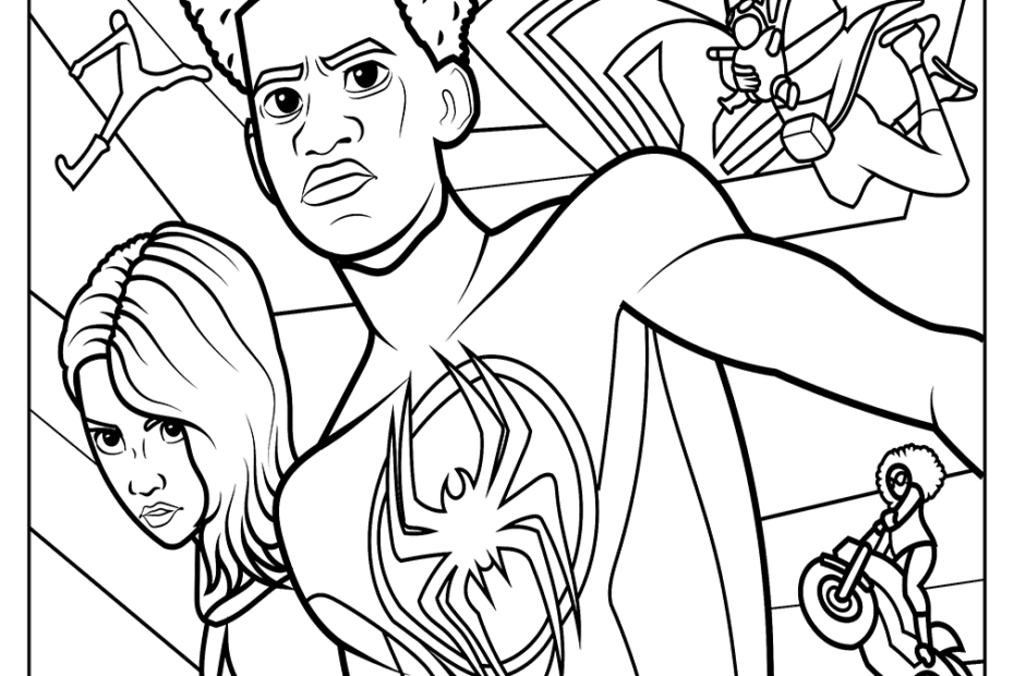 Spider man Across The Spider Coloring Sheet Free Printable Coloring Pages