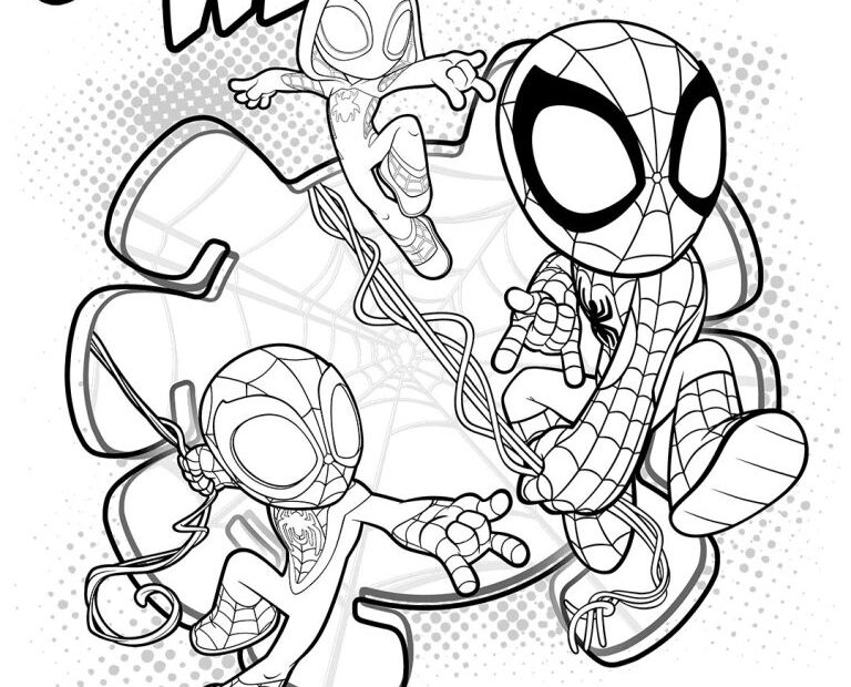 Spidey Hulk Attacks Coloring Page