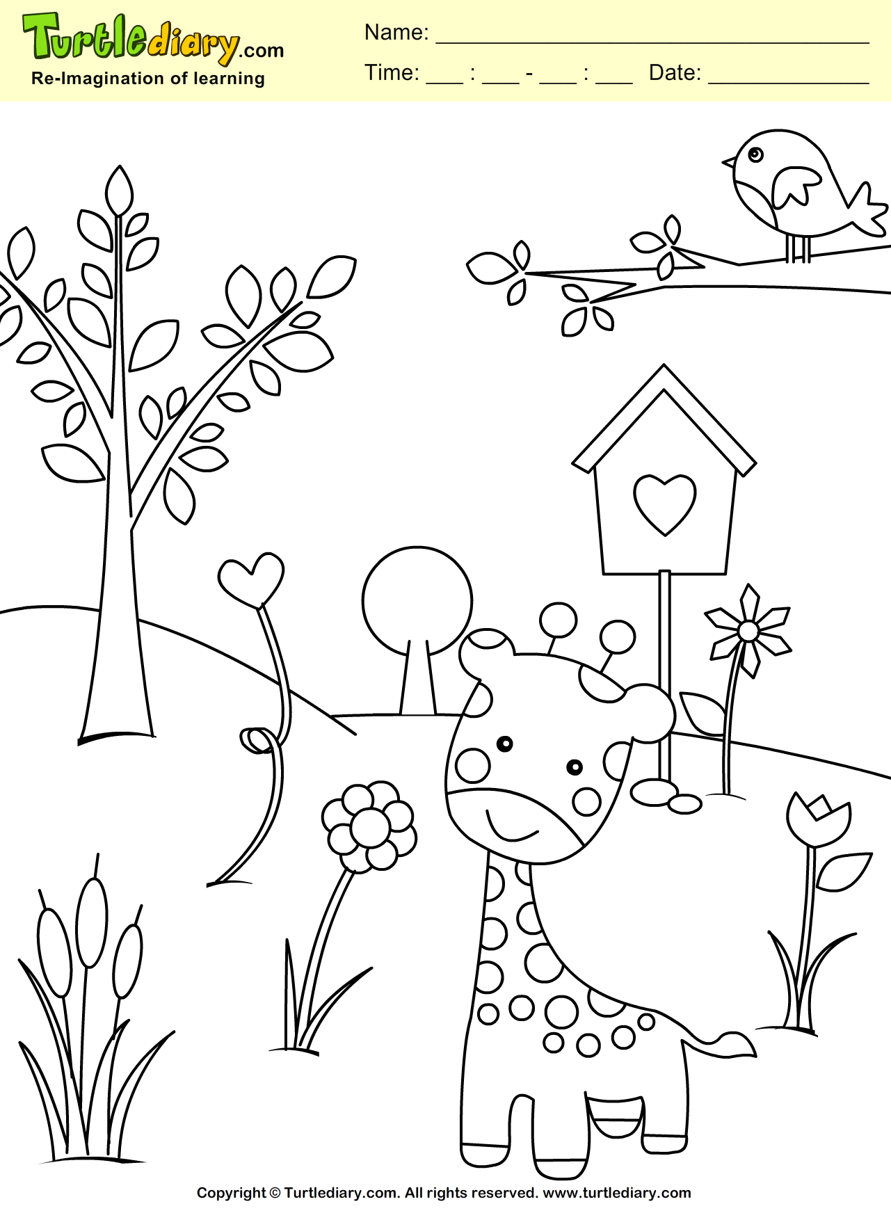 Spring Coloring Page Turtle Diary Spring Coloring Page Turtle Diary