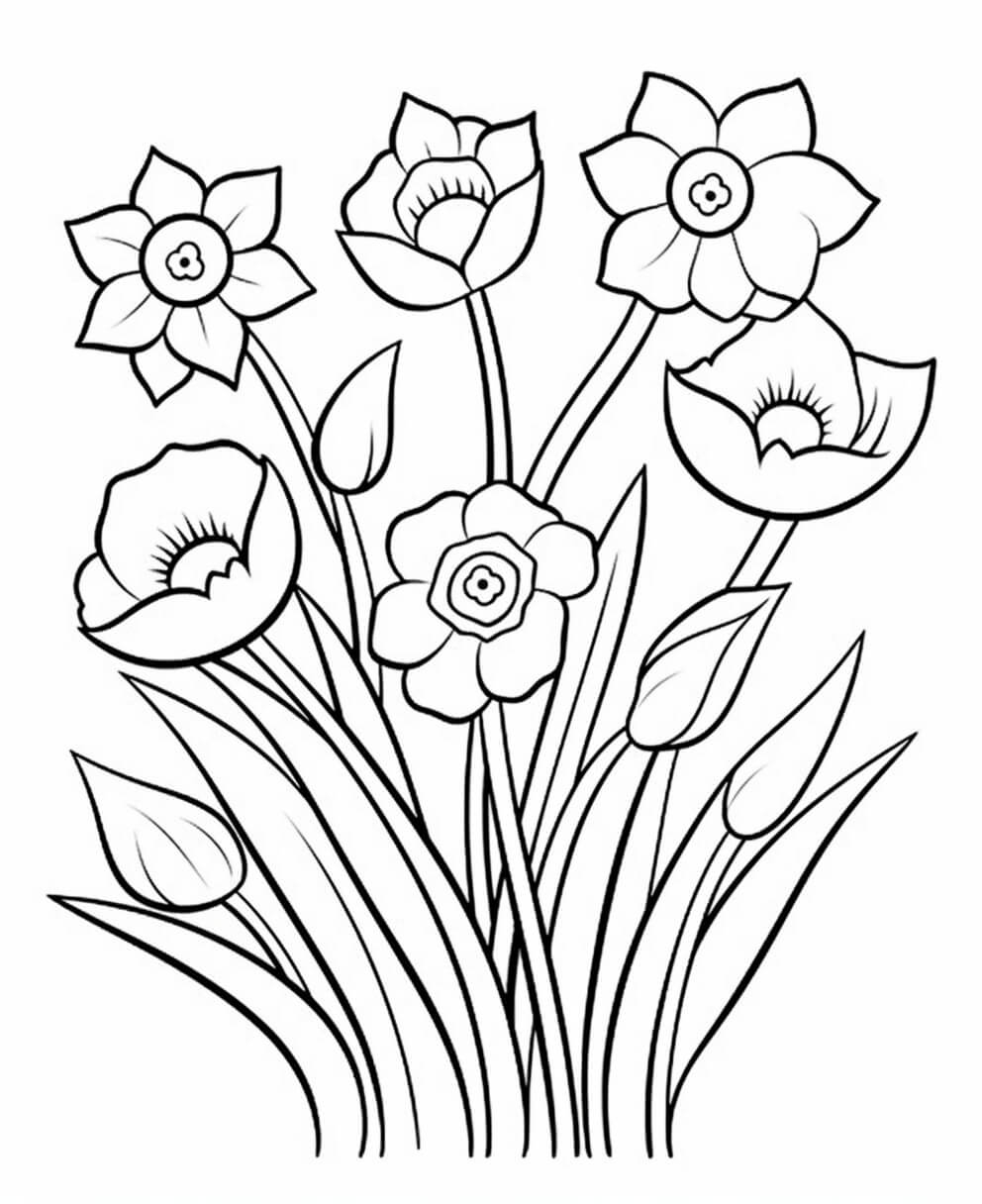 Spring Flowers Coloring Sheets Free Printable Spring Flowers Coloring Sheets Free Printable