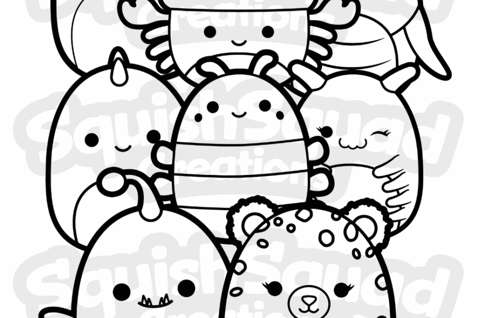Squishmallow Coloring Page Printable Squishmallow Coloring Etsy