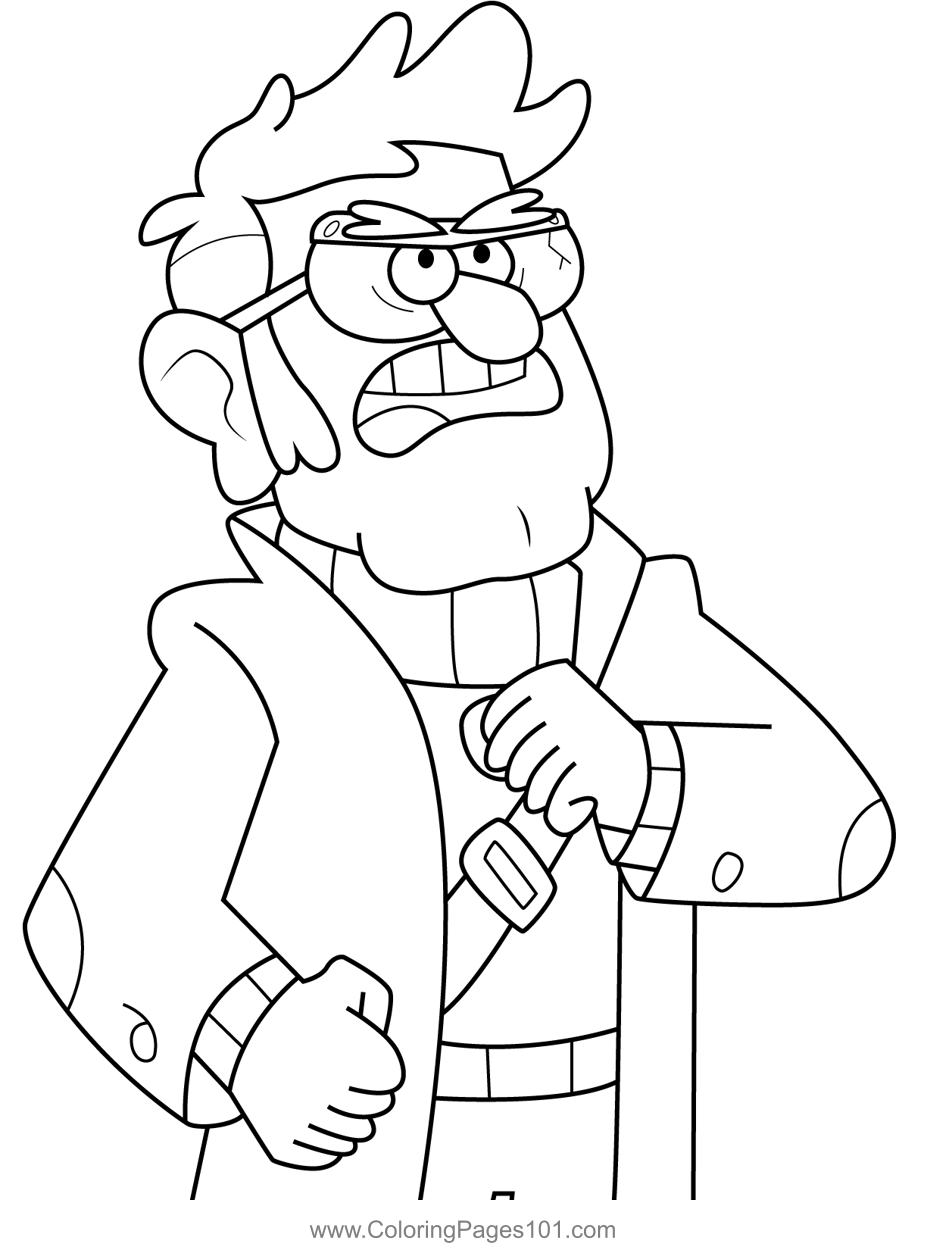 Stanford Pines Gravity Falls Coloring Page For Kids Free Gravity 