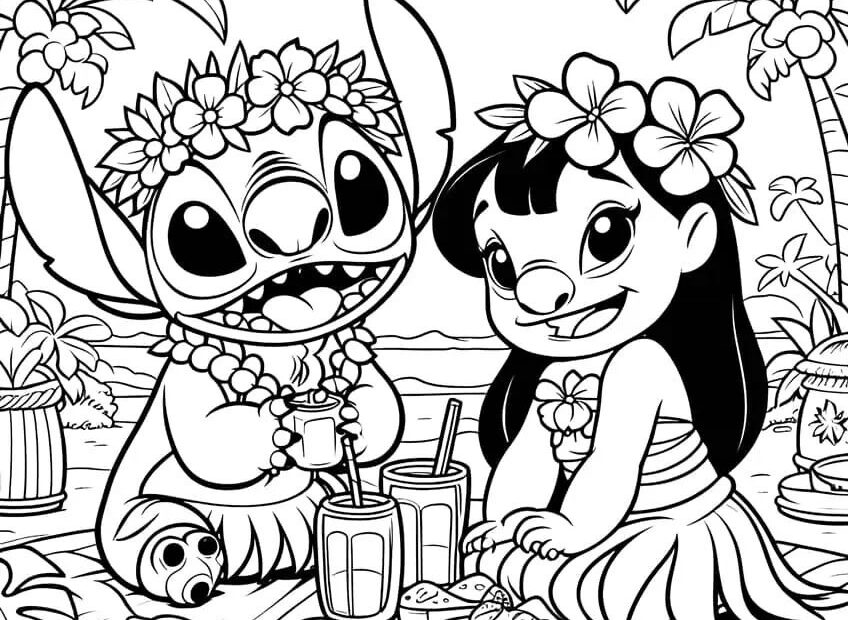 Stitch Easter Coloring Pages SimplyColoringPages