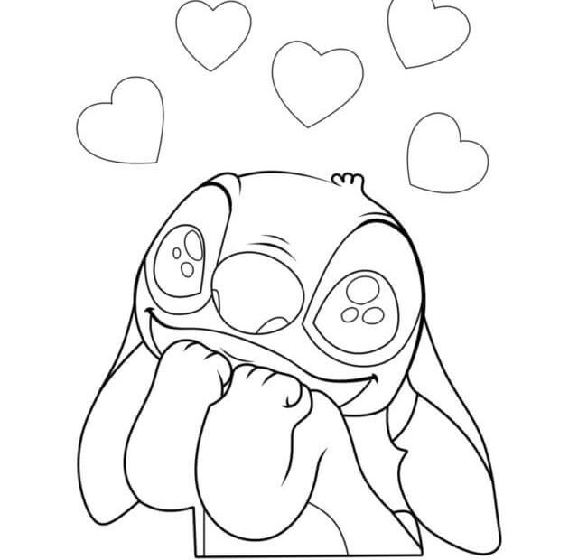 Stitch In Love Coloring Page Download Print Or Color Online For Free