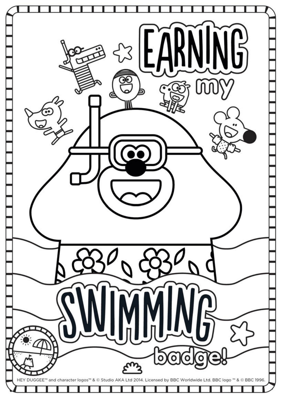 Swimming Badge Colouring Sheet Hey Duggee Official Website Swimming Badge Colouring Sheet Hey Duggee Official Website