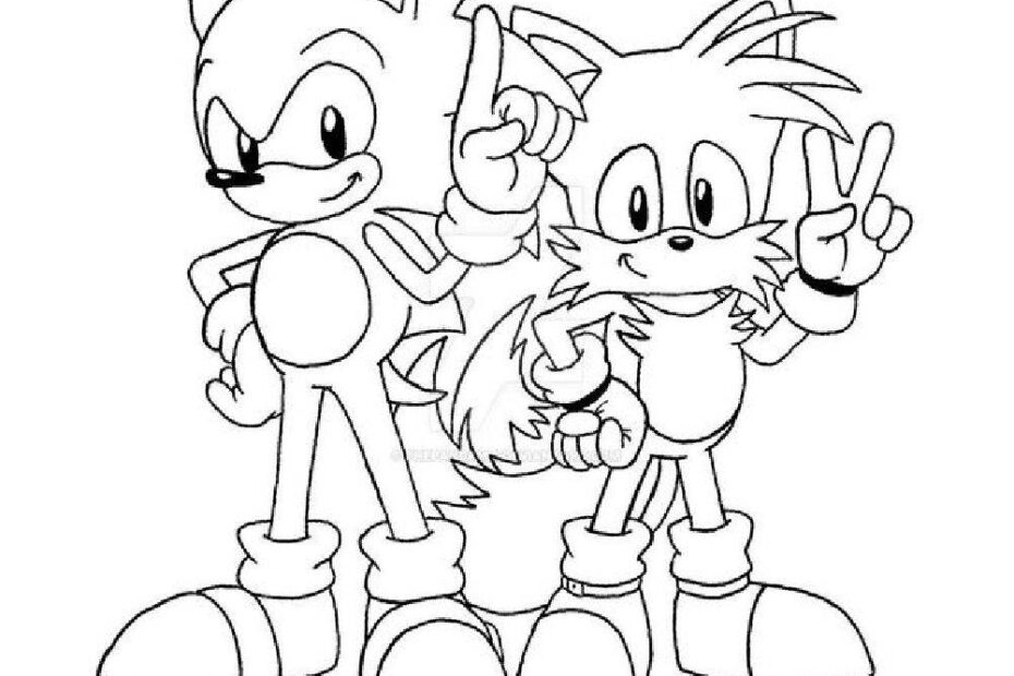 Tails Sonic Image Coloring Page Free Printable PDF