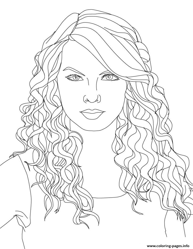 Taylor Swift 2 Coloring Page Printable Taylor Swift 2 Coloring Page Printable