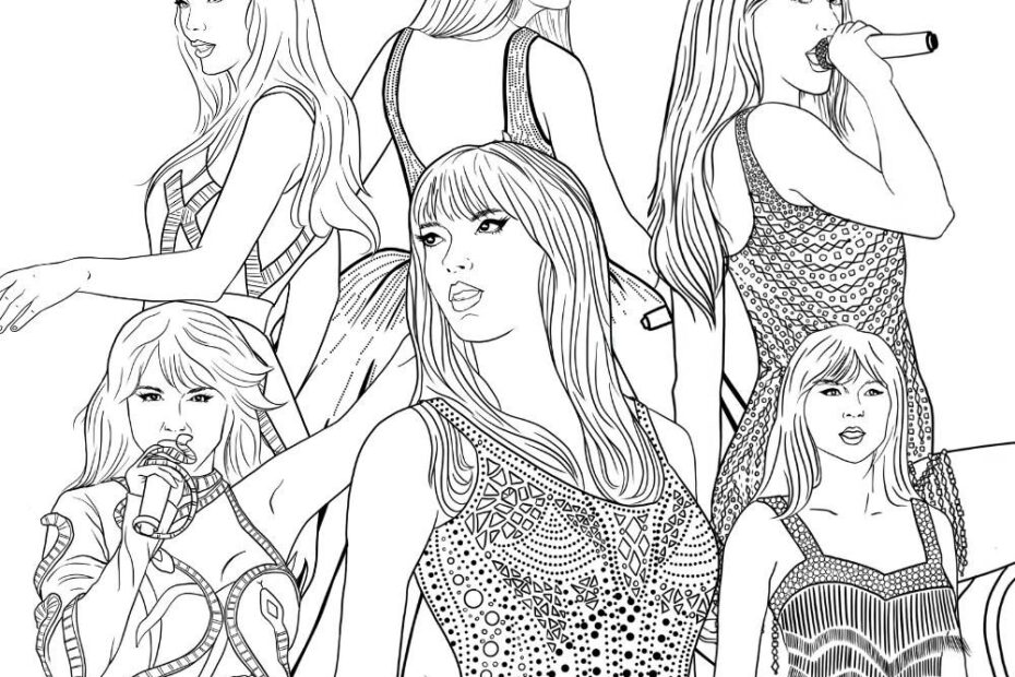 Taylor Swift The Eras Tour Coloring Pages Fan Art Taylor Swift