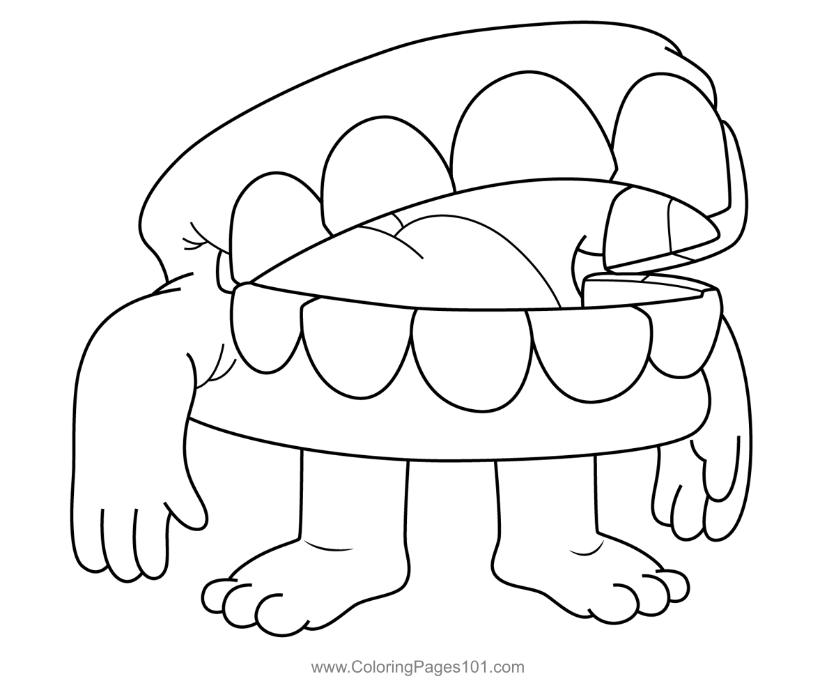 Teeth Gravity Falls Coloring Page For Kids Free Gravity Falls Teeth Gravity Falls Coloring Page For Kids Free Gravity Falls
