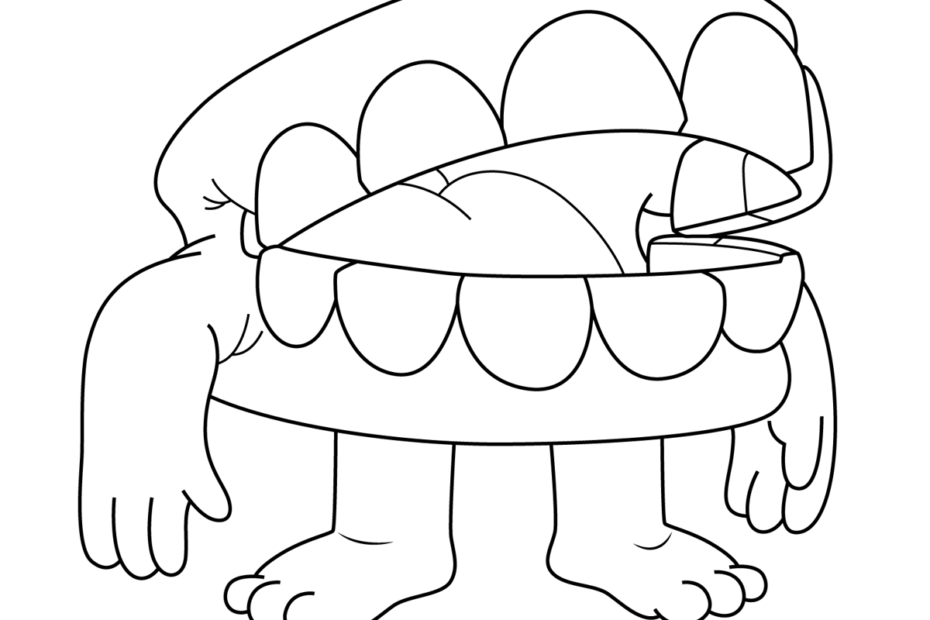 Teeth Gravity Falls Coloring Page For Kids Free Gravity Falls