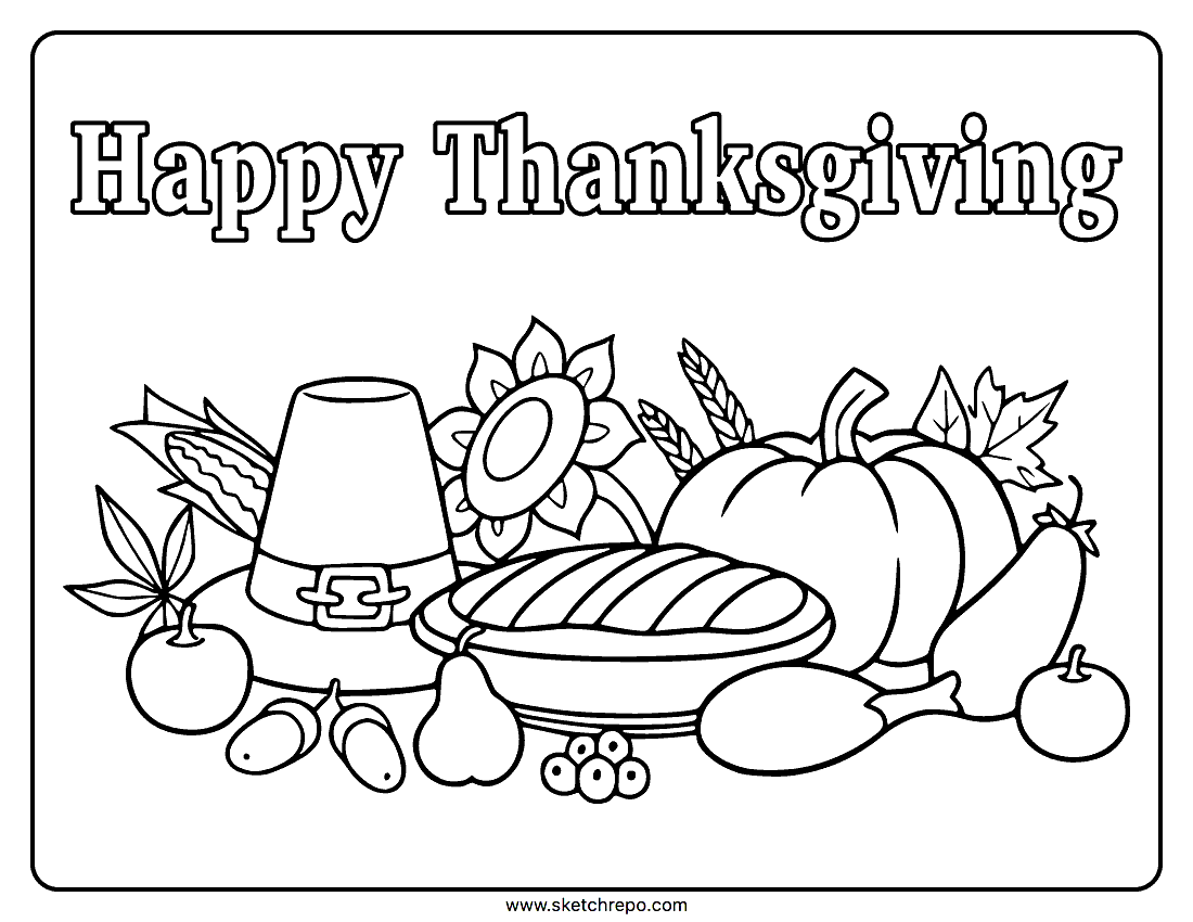 Thanksgiving Coloring Page Sketch Repo Thanksgiving Coloring Page Sketch Repo