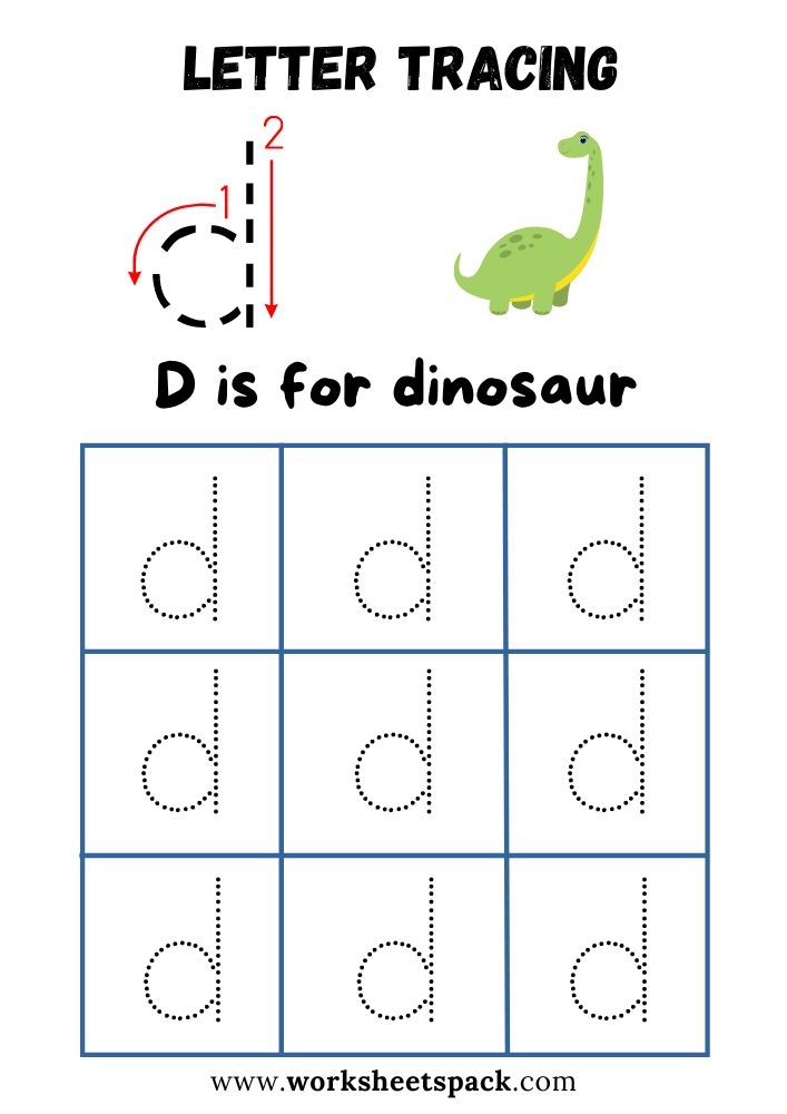 The Letter D Is For Dinosaur Worksheet With An Image Of A Dinosaur On It The Letter D Is For Dinosaur Worksheet With An Image Of A Dinosaur On It