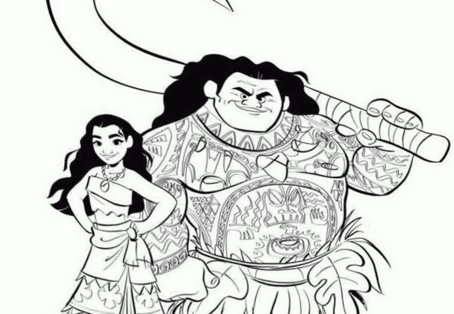 The Moana And Maui Page To Color It COLORING PAGES PRINTABLE COM