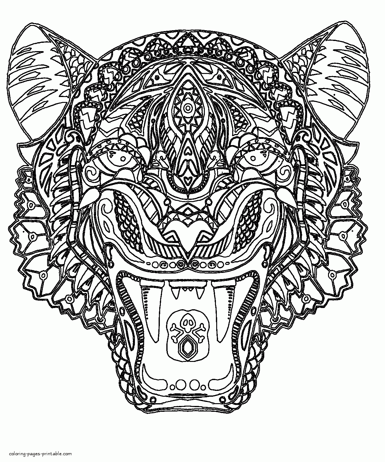 Tiger Coloring Page For Adults COLORING PAGES PRINTABLE COM Tiger Coloring Page For Adults COLORING PAGES PRINTABLE COM