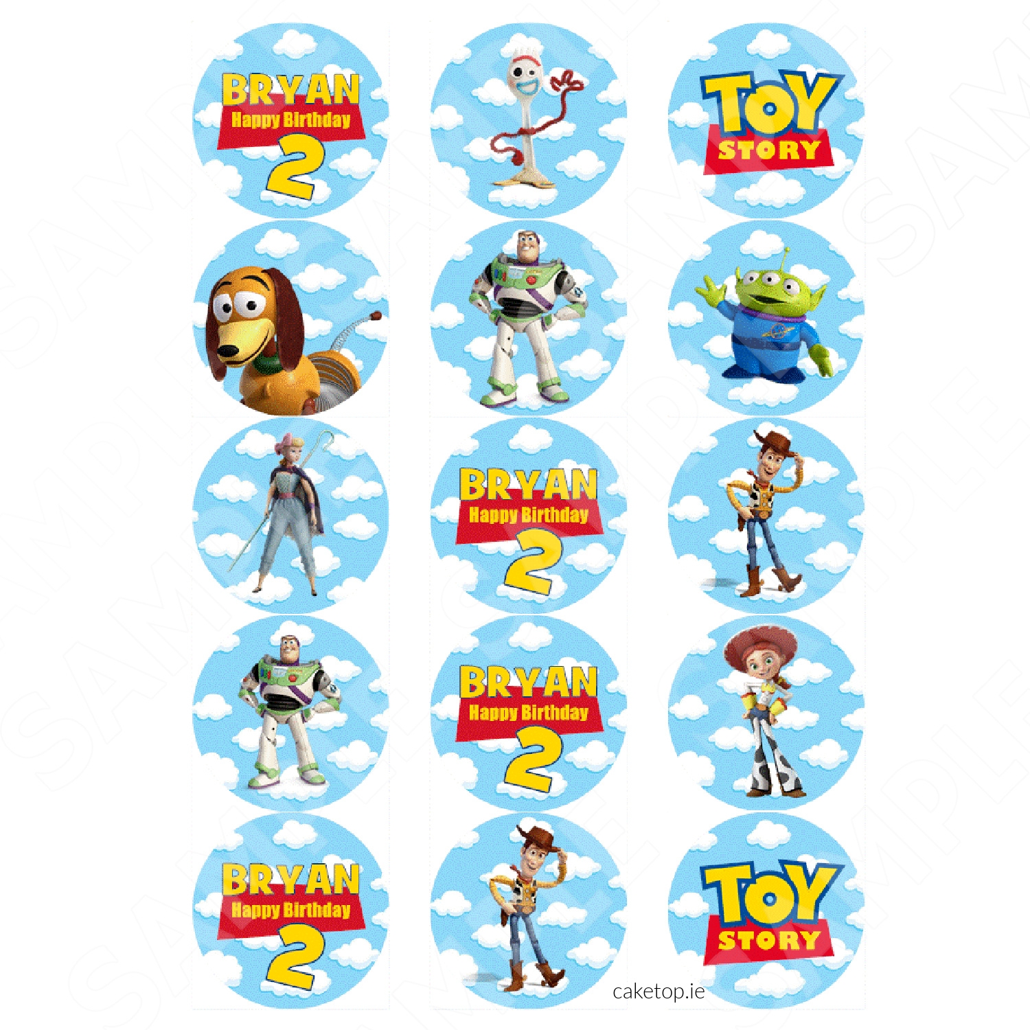 Toy Story Cake Topper Printable Toy Story Stickertoy Story Etsy The Toy Story Cake Topper Printable Toy Story Stickertoy Story Etsy The