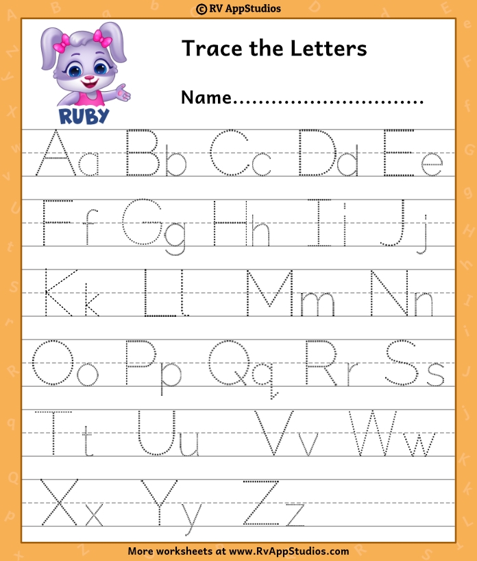 Trace Alphabet Letters Trace Alphabet Letters