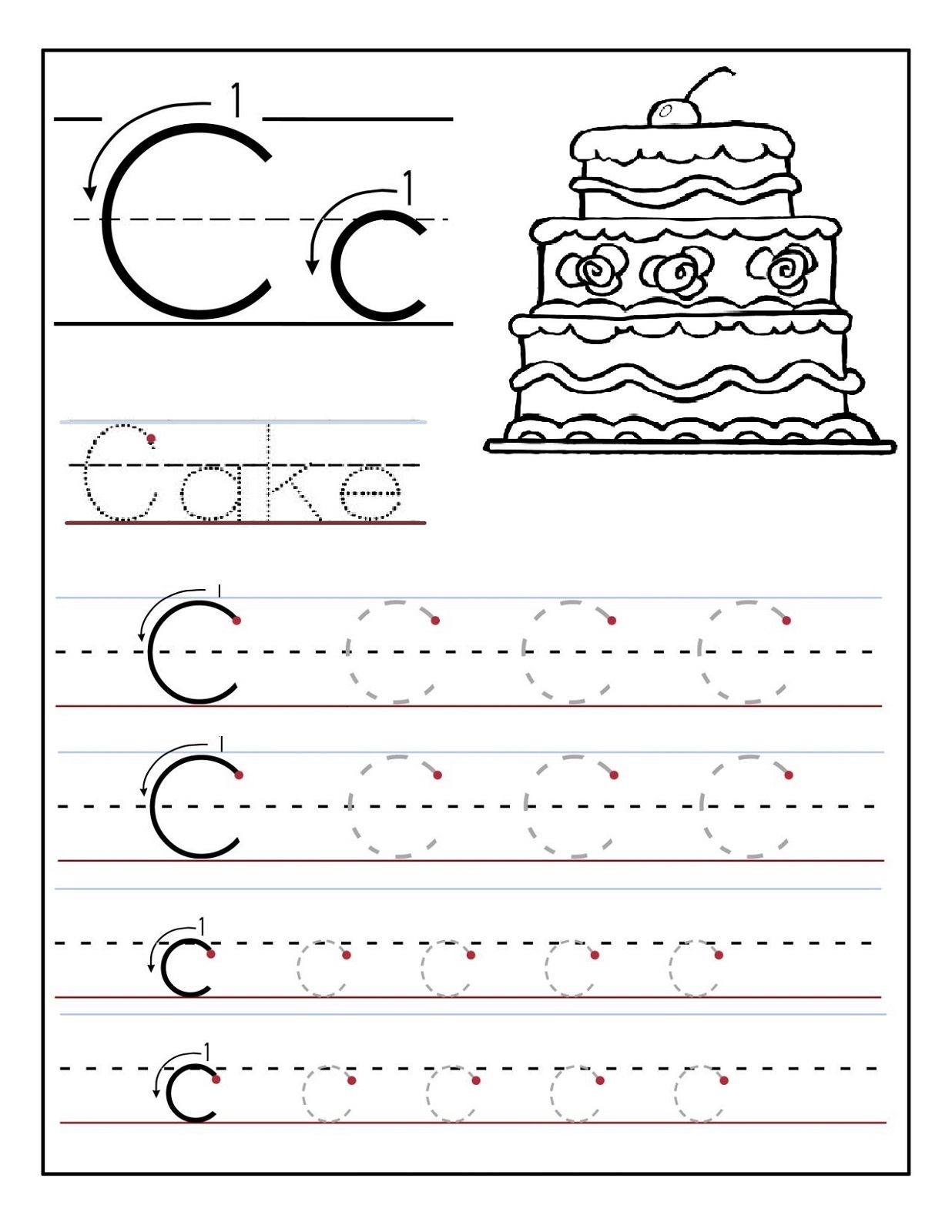Trace Letter C Worksheets Activity Shelter Trace Letter C Worksheets Activity Shelter