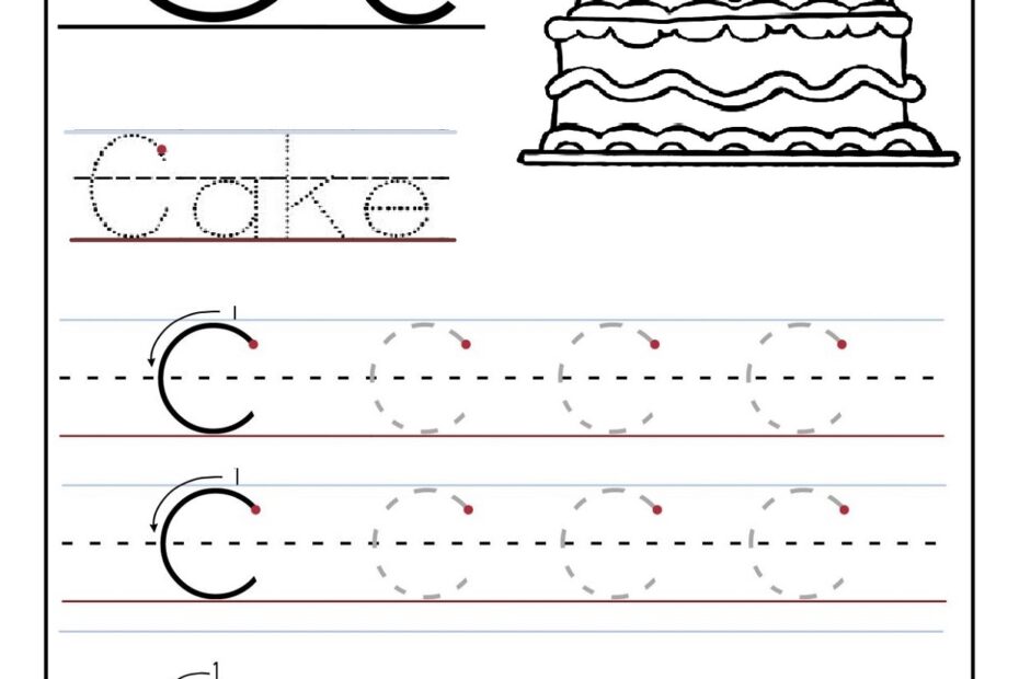 Trace Letter C Worksheets Activity Shelter