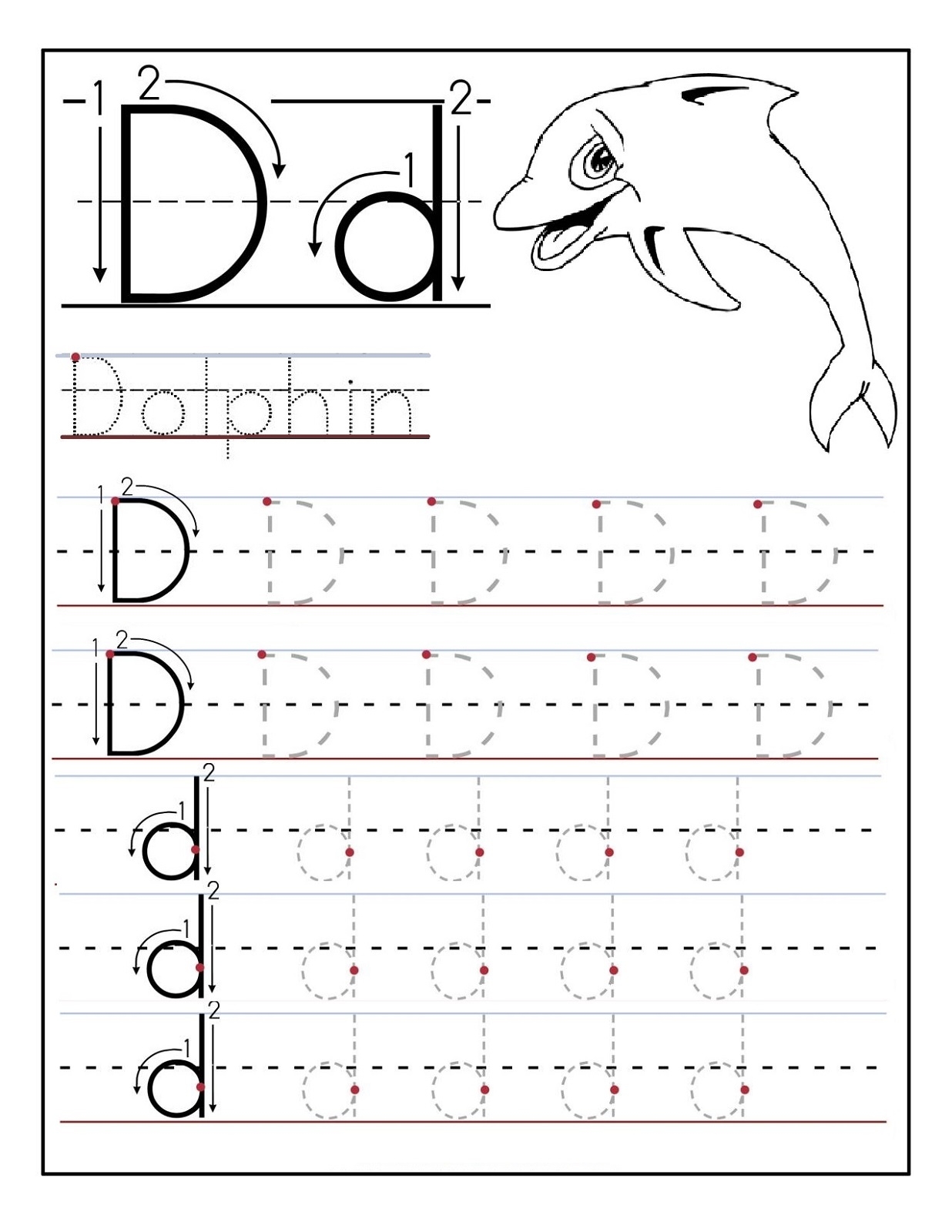 Trace Letter D Worksheets Activity Shelter Trace Letter D Worksheets Activity Shelter