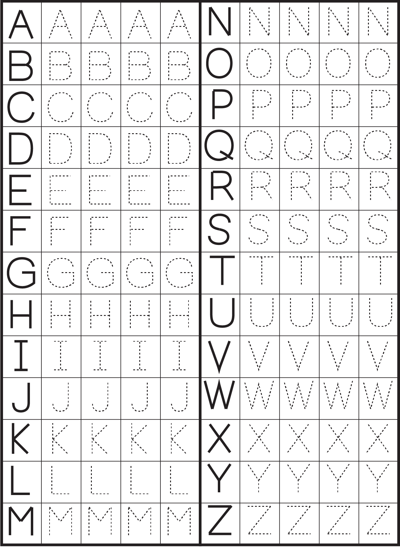 Trace Letter Printable Preschool Letter Tracing Worksheets