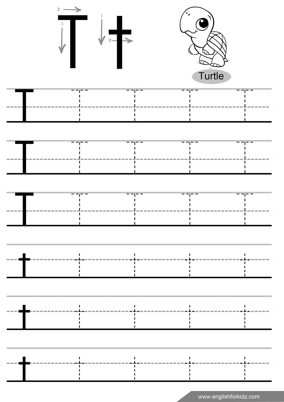 Trace Letter T Printable Trace Letter T Printable