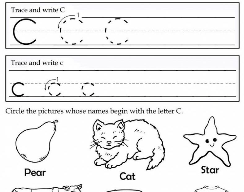 Trace The Letter C Worksheets Printable 101 Activity