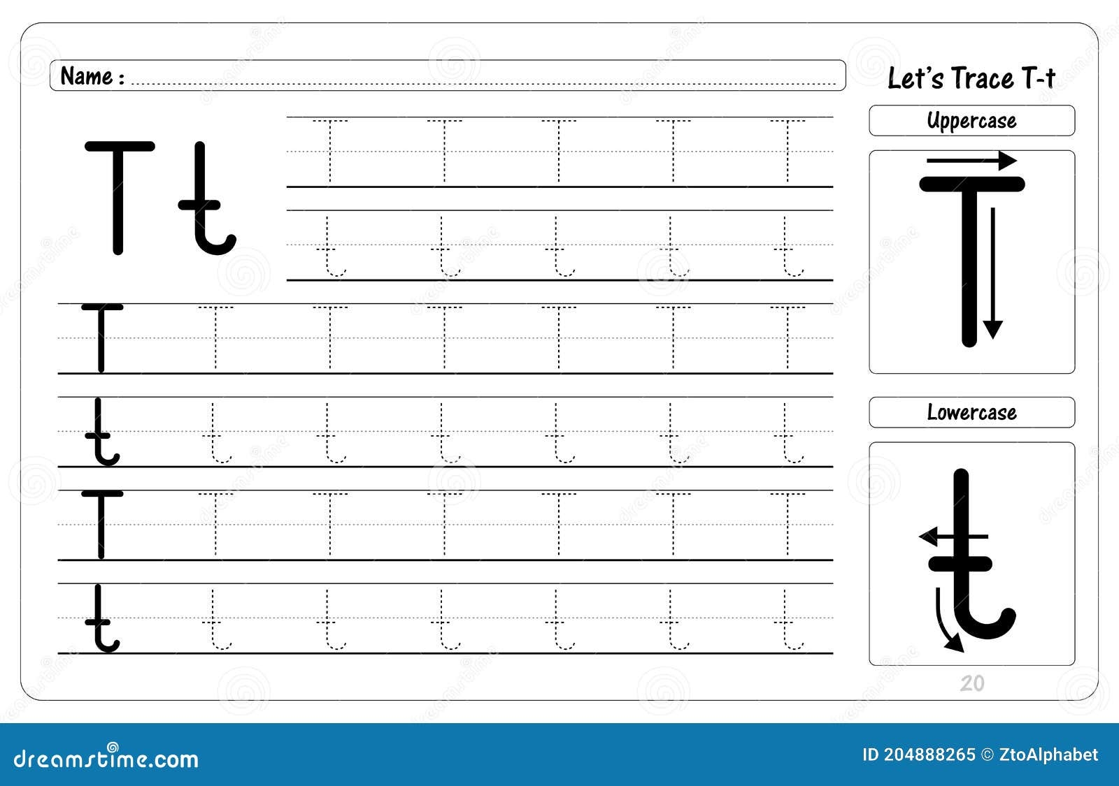 trace and write letter t trace and write letter t