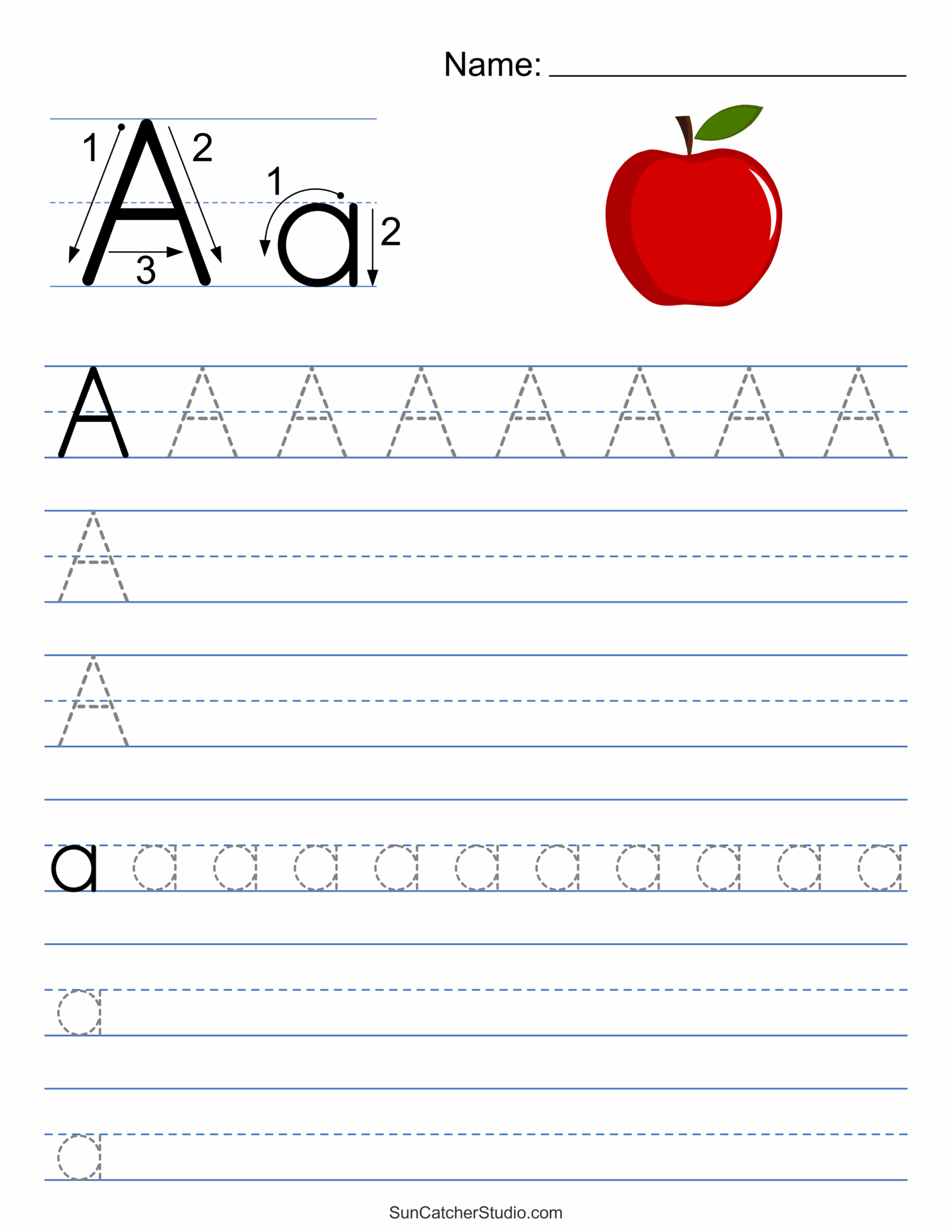 Traceable Letter A Worksheet Printable Alphabet Practice For Kids Traceable Letter A Worksheet Printable Alphabet Practice For Kids