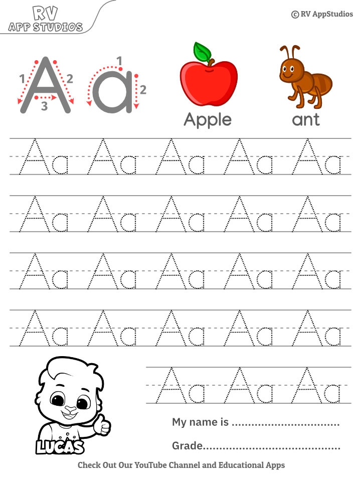 Tracing Letter AA Letter Tracing Worksheets Tracing Letter AA Letter Tracing Worksheets
