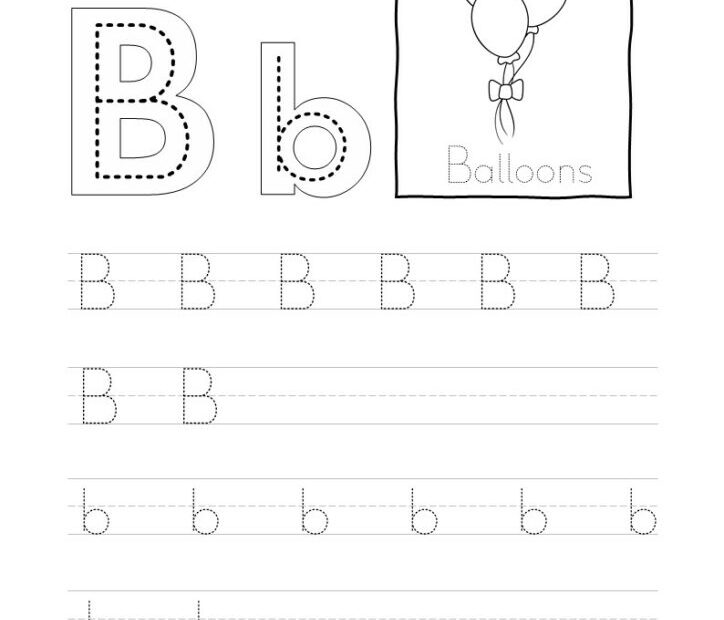 Tracing Letter B B Worksheet