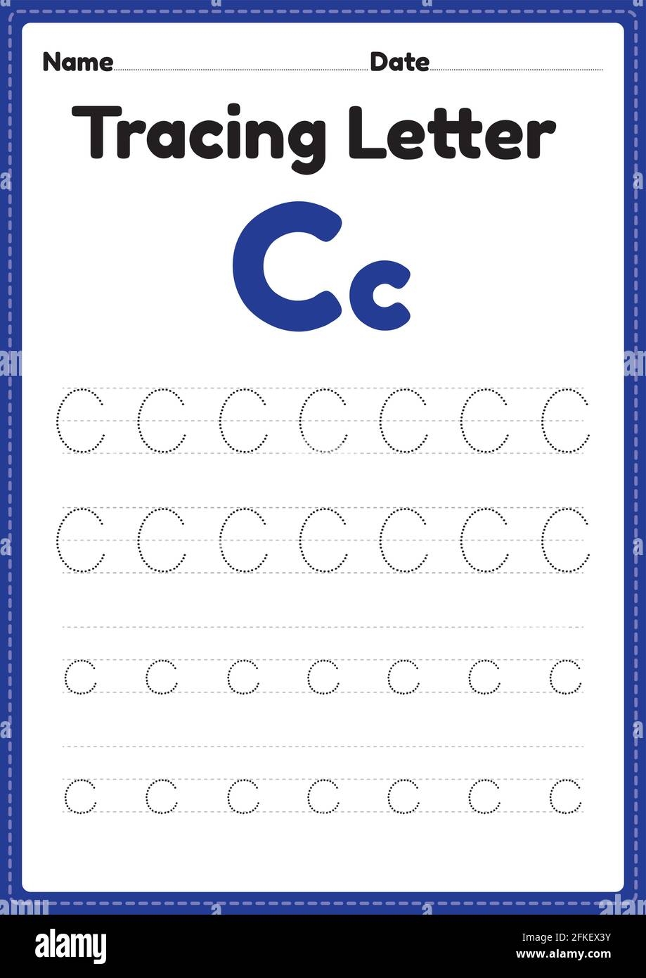 Tracing Letter C Alphabet Worksheet For Kindergarten And Preschool Kids Tracing Letter C Alphabet Worksheet For Kindergarten And Preschool Kids