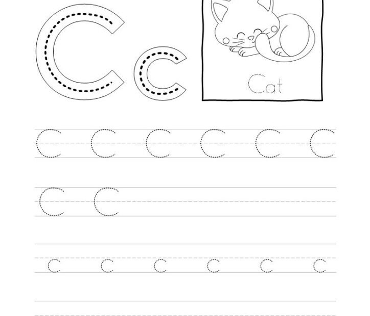 Tracing Letter C C Worksheet