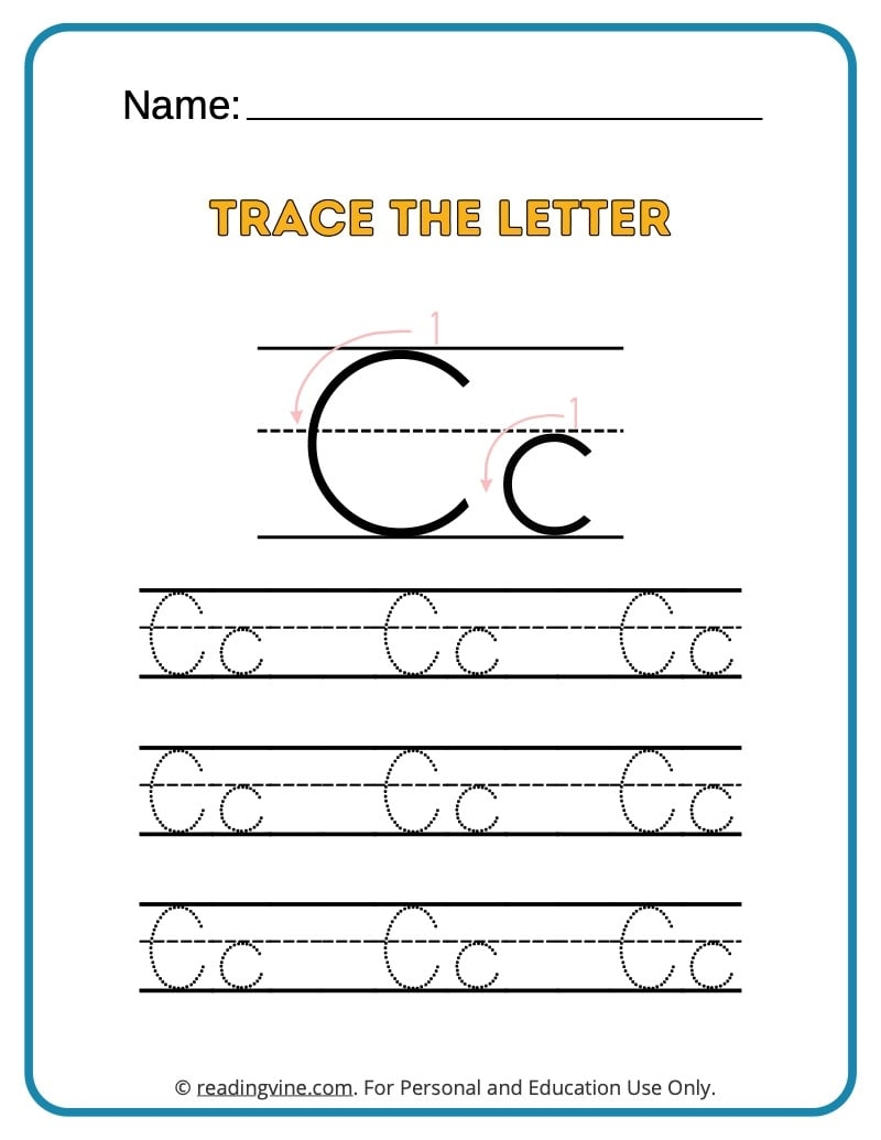 Tracing Letter C Worksheets For Preschool Tracing Letter C Worksheets For Preschool