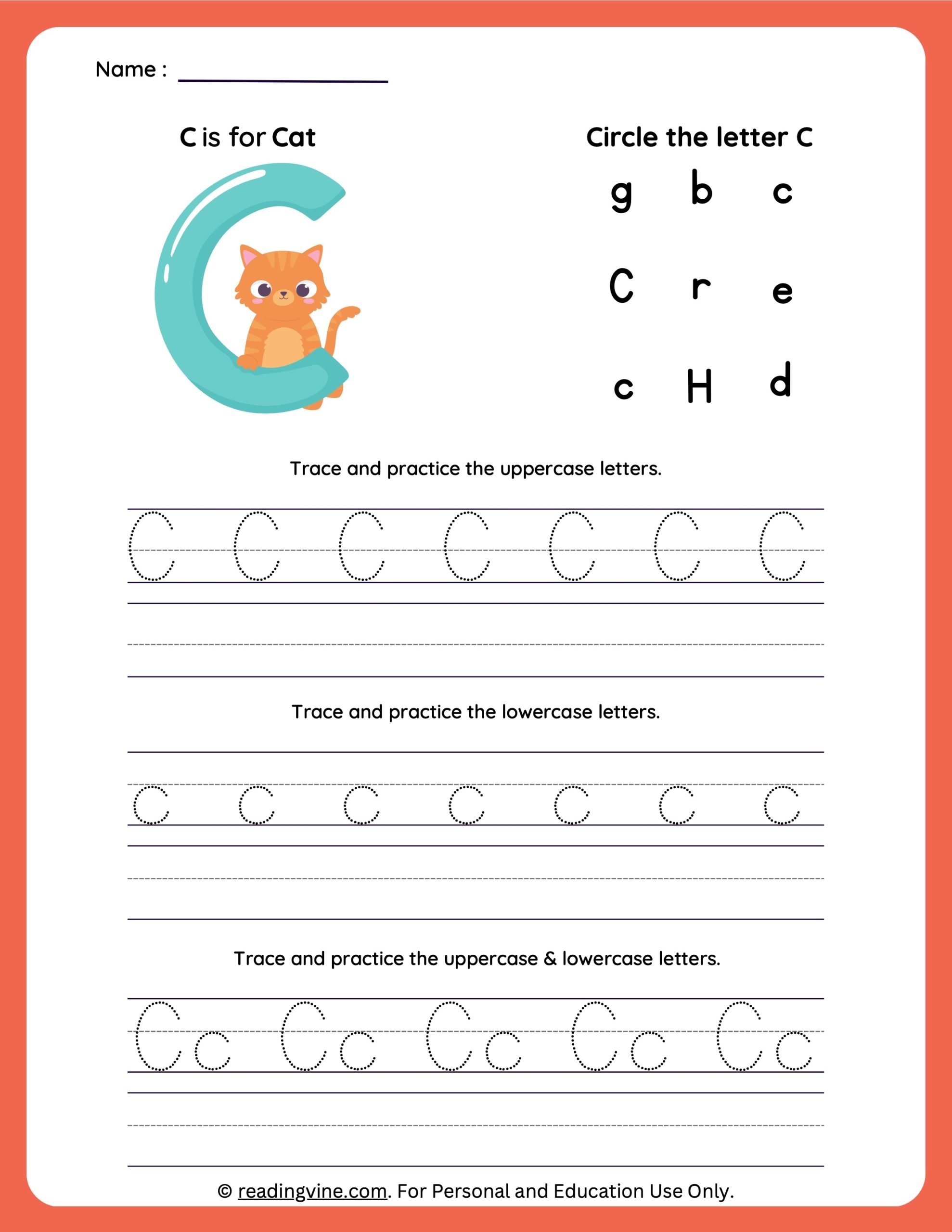 Tracing Letter C Worksheets For Preschool Tracing Letter C Worksheets For Preschool