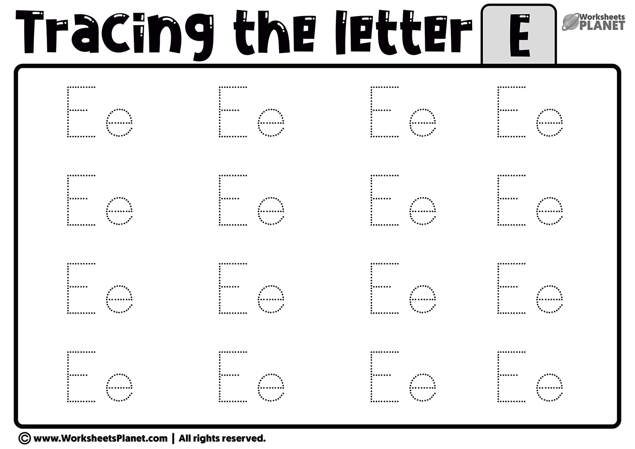 Tracing Letter E Worksheet Tracing Letter E Worksheet
