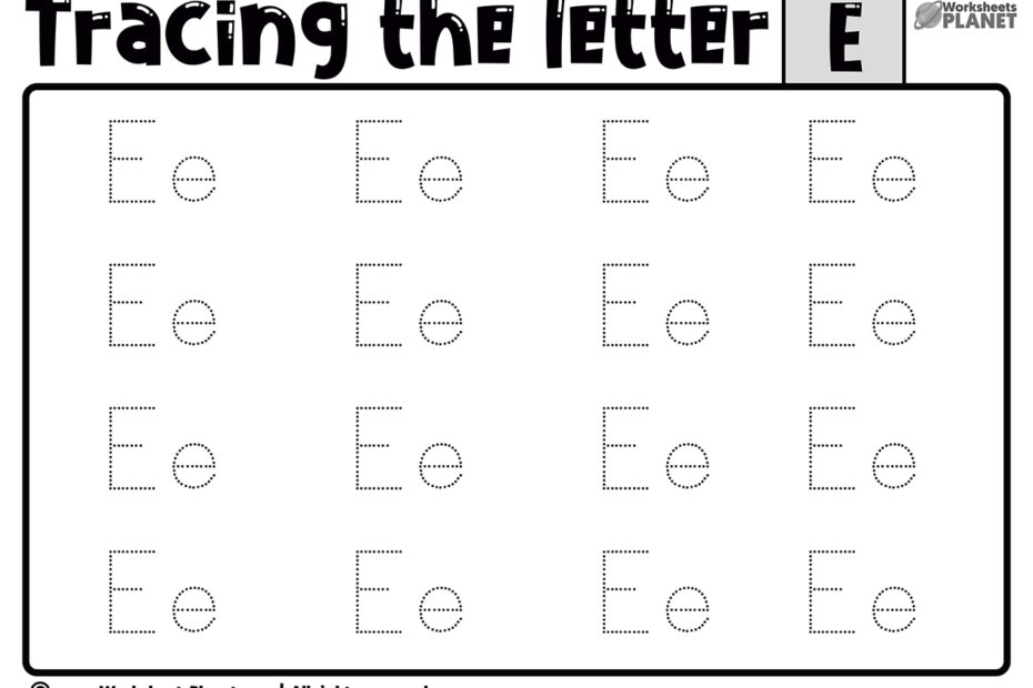 Tracing Letter E Worksheet