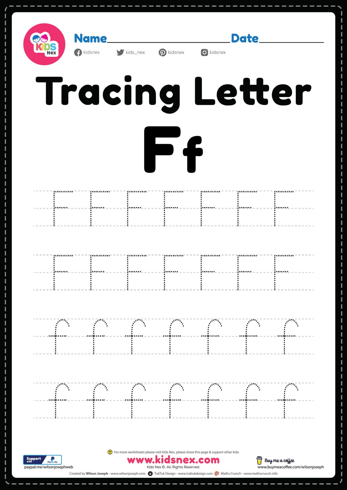 tracing letter f worksheet tracing letter f worksheet